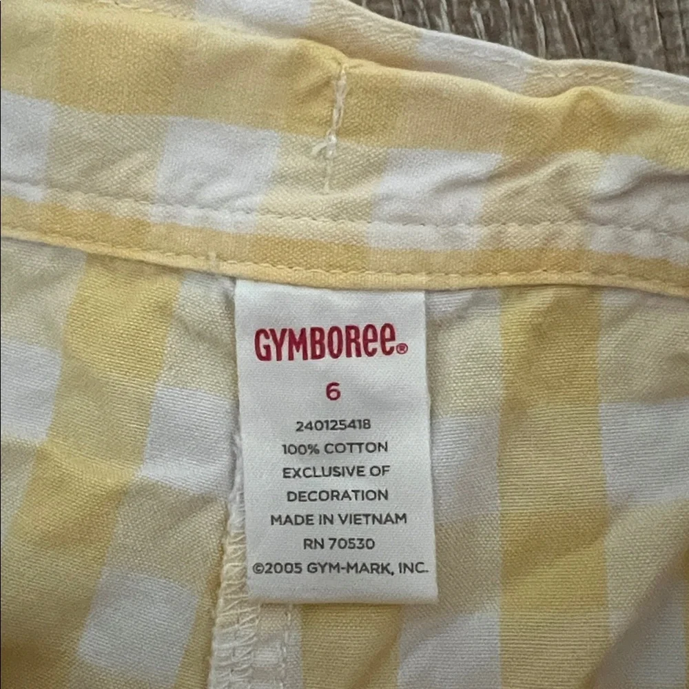Gymboree Yellow Gingham Shorts size 6